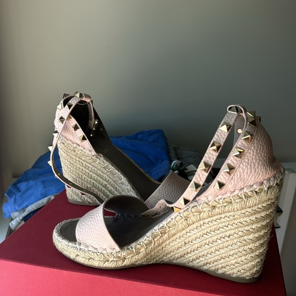 Valentino Rockstud Wedge Sandals - Picture 2 of 8